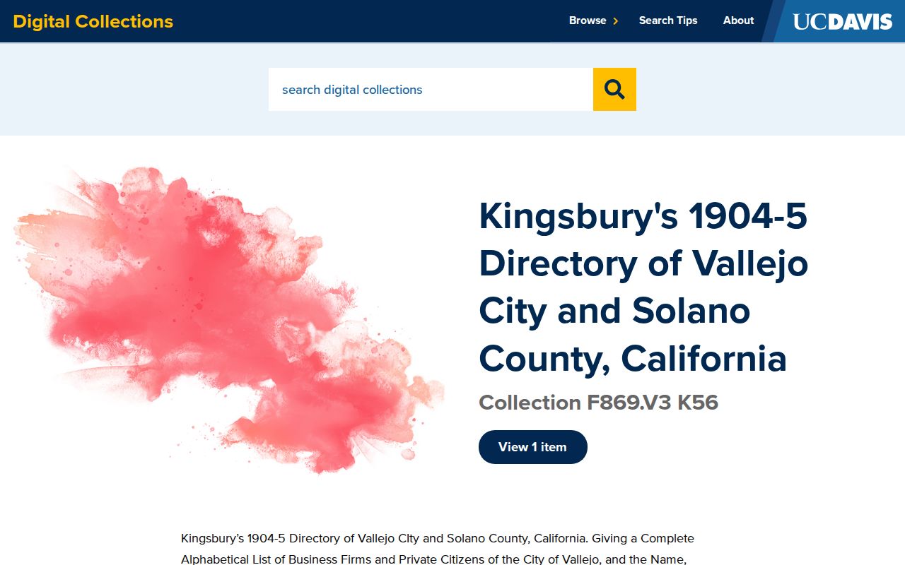 Fairfield city directory digitized Kingsbury collection
