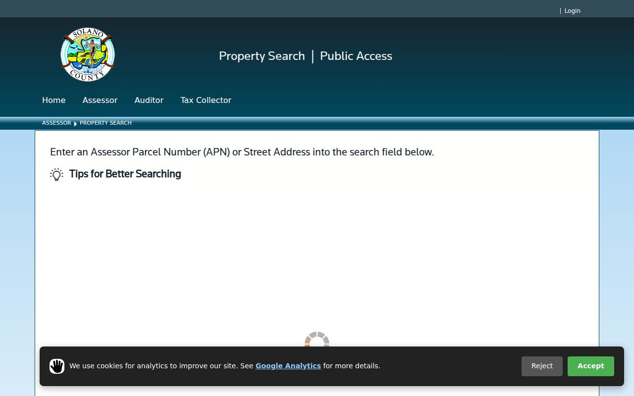 Fairfield street directory Solano assessor property search